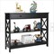 3 Tier Narrow Entryway End Sofa Table w/Storage Drawer Black Wood Console Table